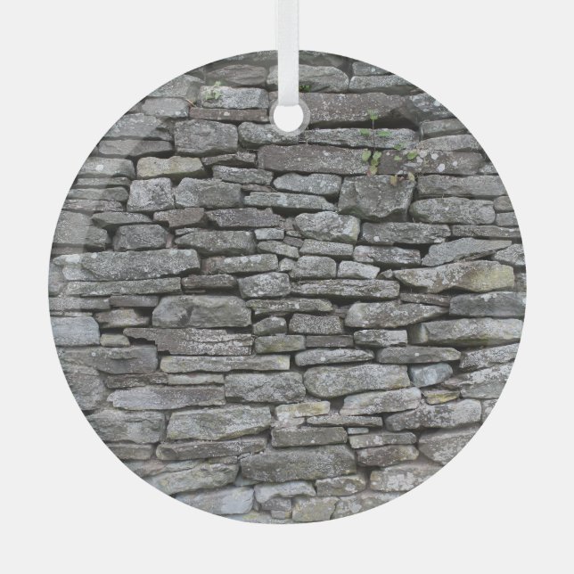 Baroque Damask: Luxury Floral Pattern Glass Tree Decoration (Front)