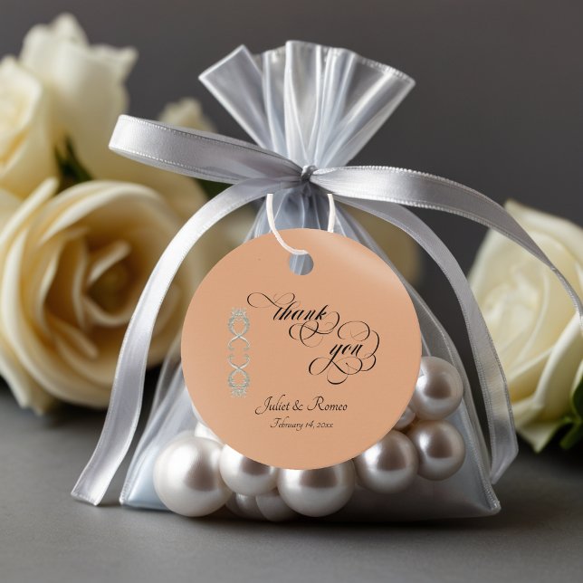 Baroque Design & Monogram - Peach Favour Tags (Creator Uploaded)