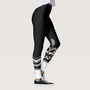 Baroque Dolce Leggings – Black & White Elegance