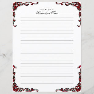 Baroque Elegance - Black Lined Paper Sheet