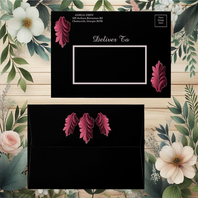 Baroque Elegance Floral Motifs Acanthus Swirls  Envelope (Baroque Elegance Floral Motifs Acanthus Swirls Envelope)