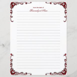 Baroque Elegance Lined Paper Sheet