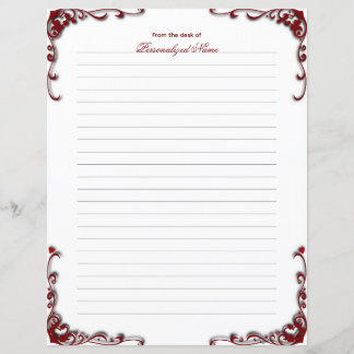 Baroque Elegance Lined Paper Sheet