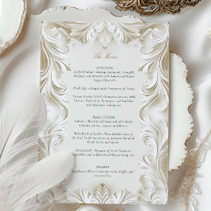 Baroque Elegance Wedding Menu Card