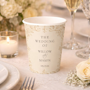 Baroque Elegance Wedding Paper Cups