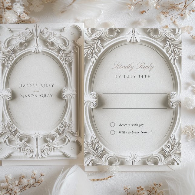 Baroque Elegance Wedding RSVP Card (Creator Uploaded)