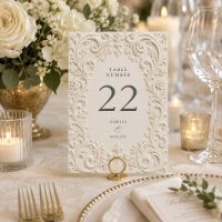 Baroque Elegant Ivory Floral Scrollwork Wedding