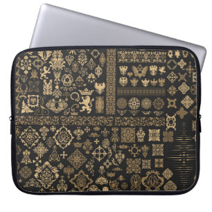 Baroque elements: mega set pattern. laptop sleeve