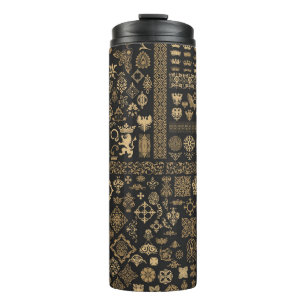 Baroque elements: mega set pattern. thermal tumbler