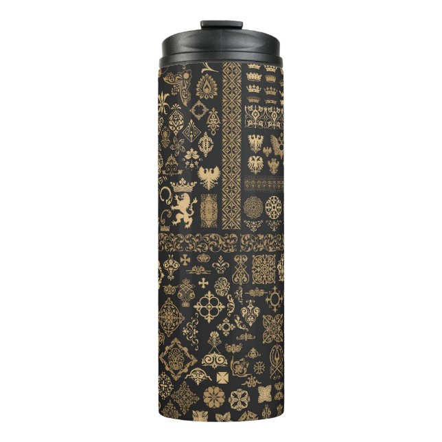 Baroque elements: mega set pattern. thermal tumbler (Front)