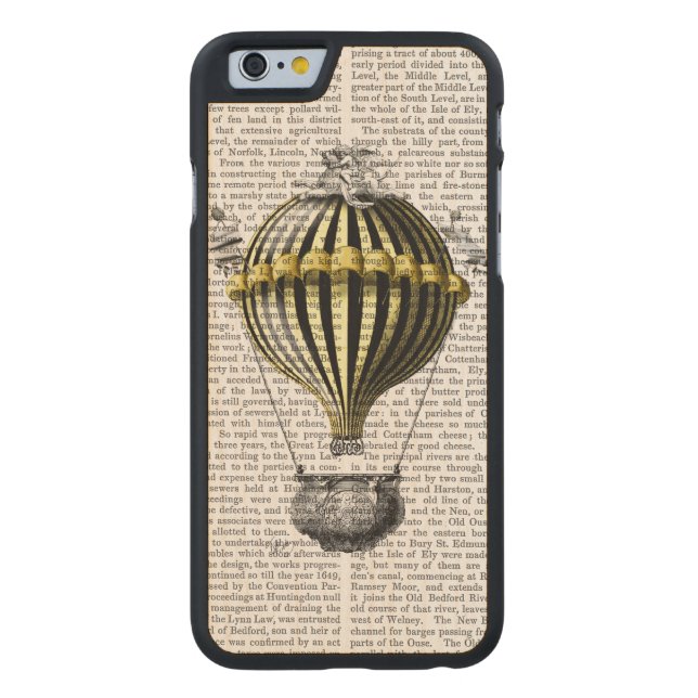 Baroque Fantasy Balloon 3 Carved Wood iPhone Case (Back)