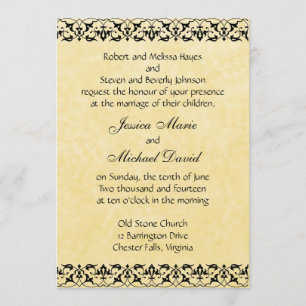 Baroque Filigree Lace Wedding Invitation