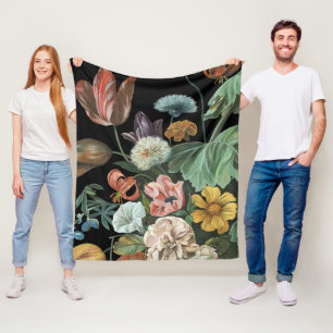Baroque Floral - Bouquet of Flowers Fleece Blanket