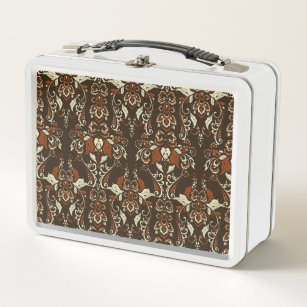Baroque Floral: Classic Vintage Wallpaper Metal Lunch Box