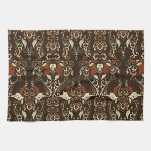 Baroque Floral: Classic Vintage Wallpaper Tea Towel