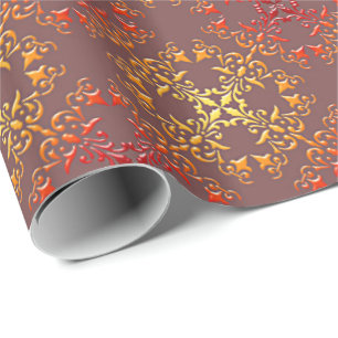 Baroque Floral Design Wrapping Paper