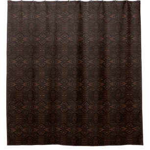 Baroque Floral Faux Leather Leathercraft Pattern Shower Curtain