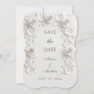 Baroque Floral Frame Save The Date Card