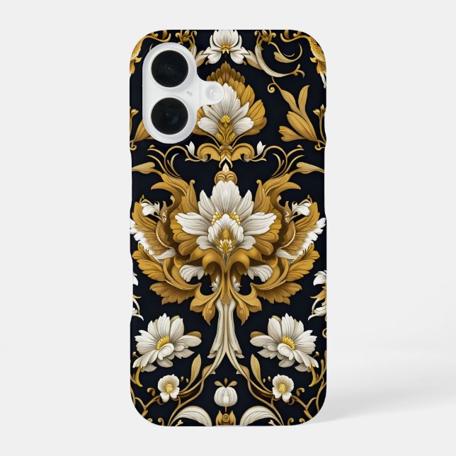 Baroque Floral iPhone 16 Case (Back)