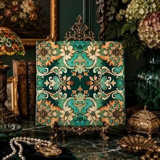 Baroque Floral Maximalist Backsplash Decor Accent Tile