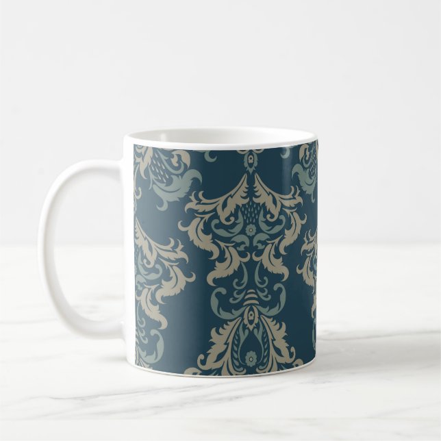 Baroque floral pattern. classic floral ornament. v coffee mug (Left)