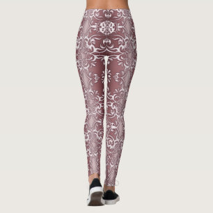 baroque floral pattern leggings
