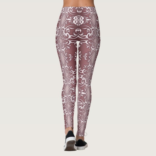 baroque floral pattern leggings (Back)