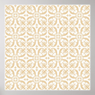 Baroque floral pattern vintage seamless. Victorian Poster