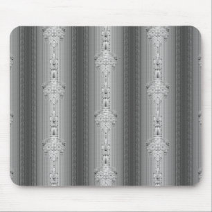 Baroque floral pattern with border grey mouse mat