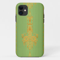 Baroque floral pattern with border V2020