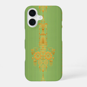 Baroque floral pattern with border V2020 iPhone 16 Case
