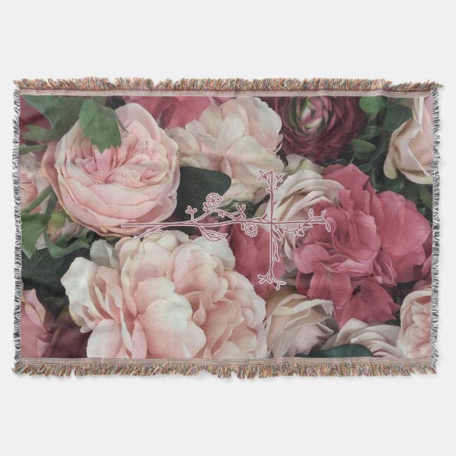 Baroque Floral throw for Mother's Day or Easter (Front)
