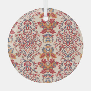 Baroque Floral Vintage Wallpaper Design Glass Tree Decoration