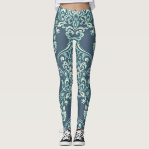 Baroque Floral Vintage Wallpaper Leggings