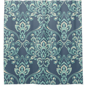 Baroque Floral Vintage Wallpaper Shower Curtain