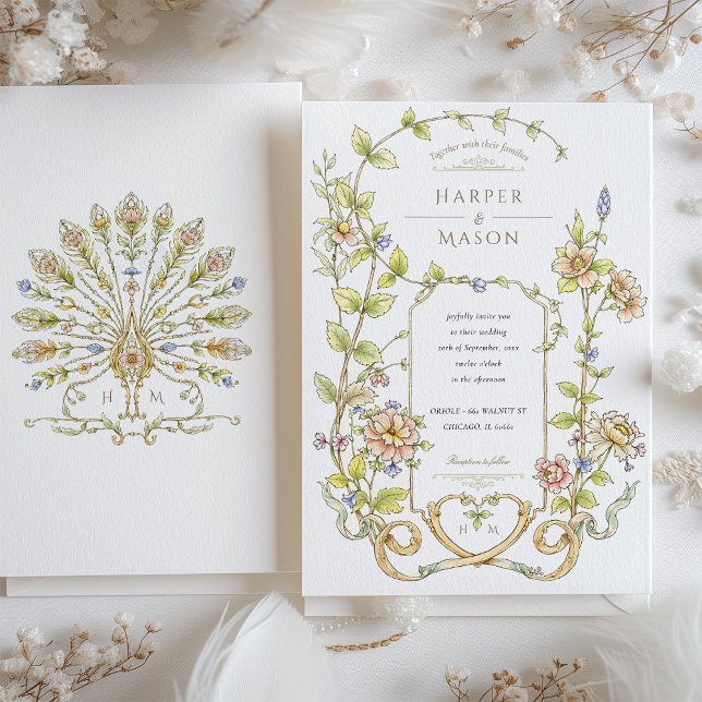 Baroque Floral Wedding Invitation (Creator Uploaded)