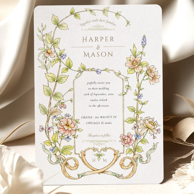 Baroque Floral Wedding Invitation (Creator Uploaded)