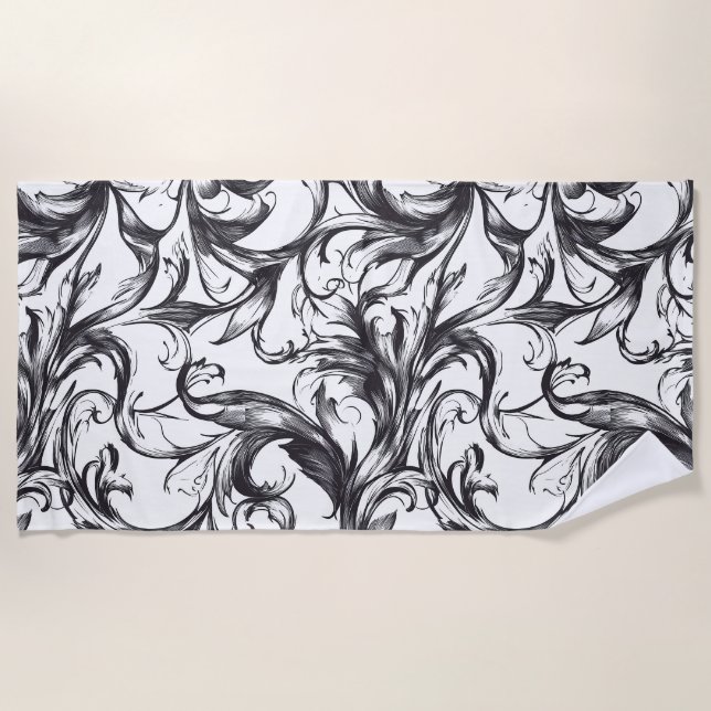 Baroque Flourish Beach Towel (Front)