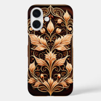 Baroque Flowers and Leaves Woodcut