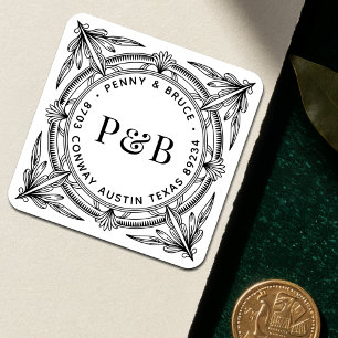 Baroque Foliage Wedding Return Address Labels