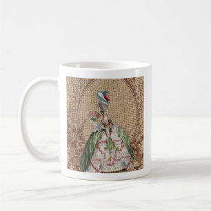 baroque french country burlap Marie Antoinette Coffee Mug
