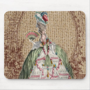 baroque french country burlap Marie Antoinette Mouse Mat