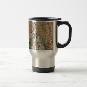 baroque french country burlap Marie Antoinette Travel Mug