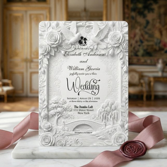 Baroque Garden Romance Wedding Ceremony Invitation (Creator Uploaded)