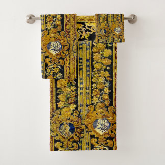 Baroque Gold and Black Bath Towel Set