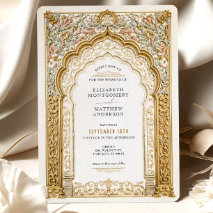 Baroque Gold Arch Wedding Ornate Detailing Invitation