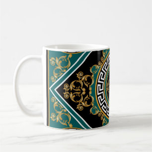 Baroque Gold: Black Elegance Coffee Mug