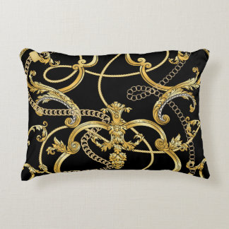 Baroque Gold Chains Seamless Pattern Decorative Cushion