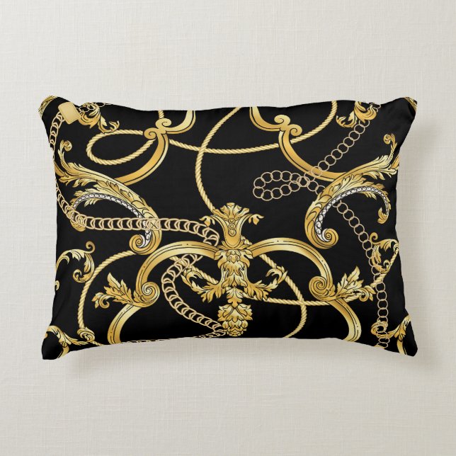 Baroque Gold Chains Seamless Pattern Decorative Cushion (Front)