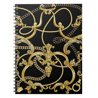 Baroque Gold Chains Seamless Pattern Notebook